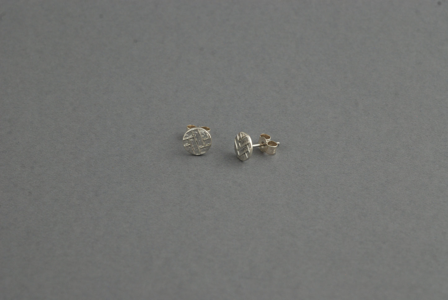 Statement Sterling Silver Stud Earrings with Woven Texture