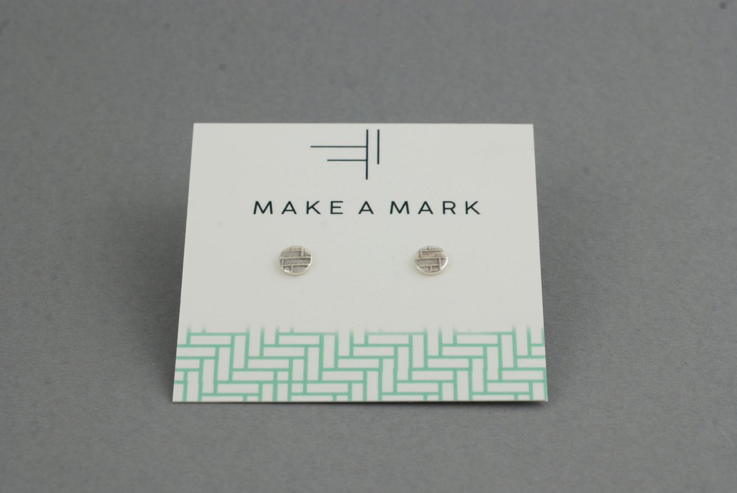 Sterling Silver Circle studs with Woven Textures