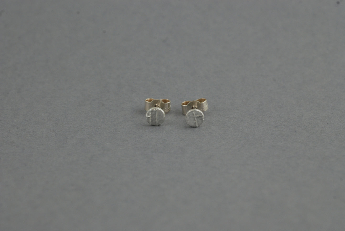 Tiny Sterling Silver Stud Earrings with Woven Texture