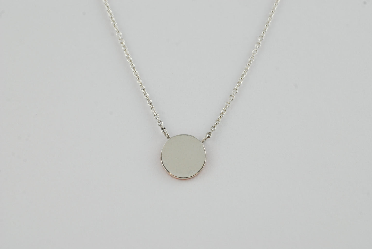 Statement Sterling Silver Necklace with Copper Textured Circle
