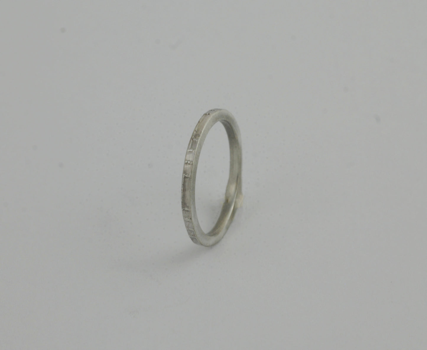Square etched texture Sterling Silver ring