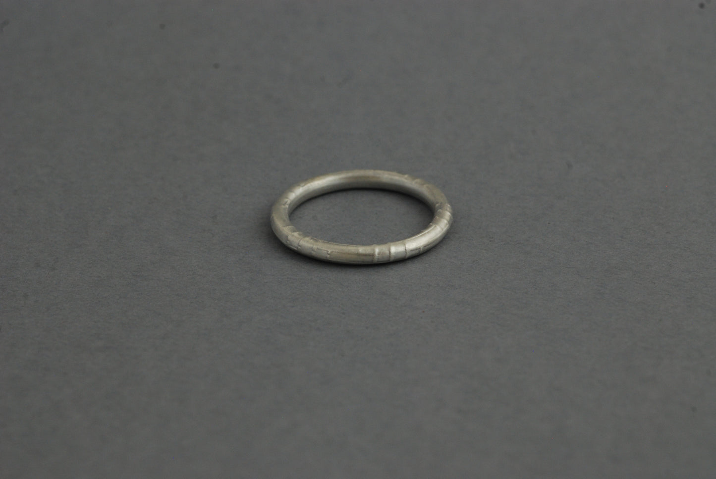 Round etched texture Sterling Silver ring