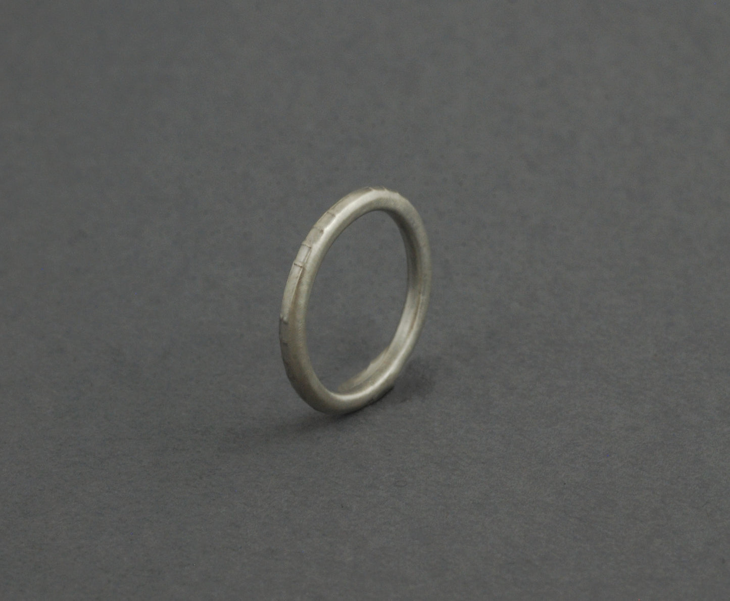 Round etched texture Sterling Silver ring