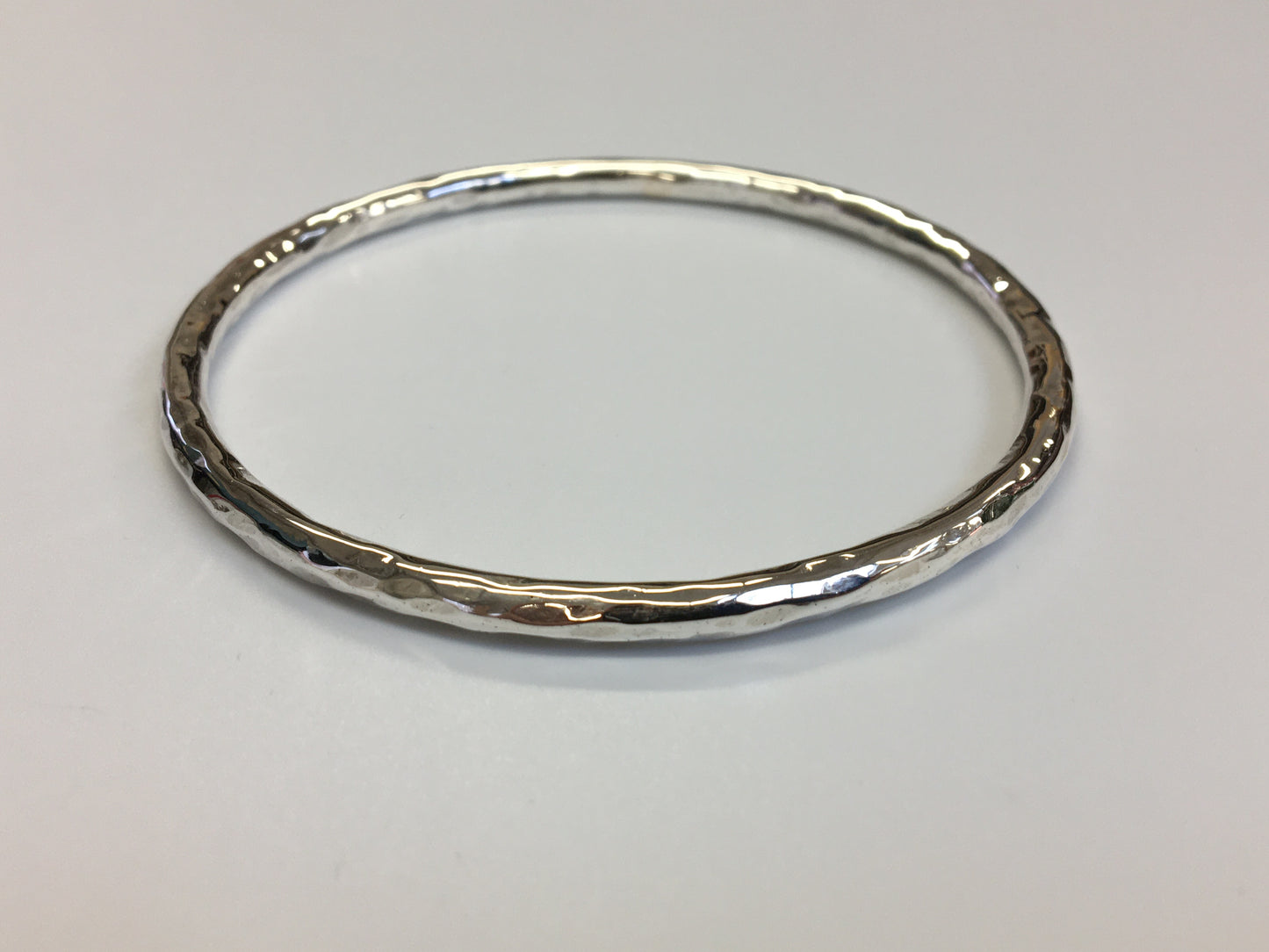 Solid Hammer textured Sterling silver Bangle